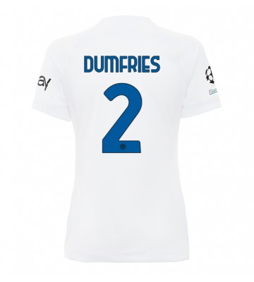 Inter Milan Denzel Dumfries #2 Bortatröja Dam 2023-24 Kortärmad